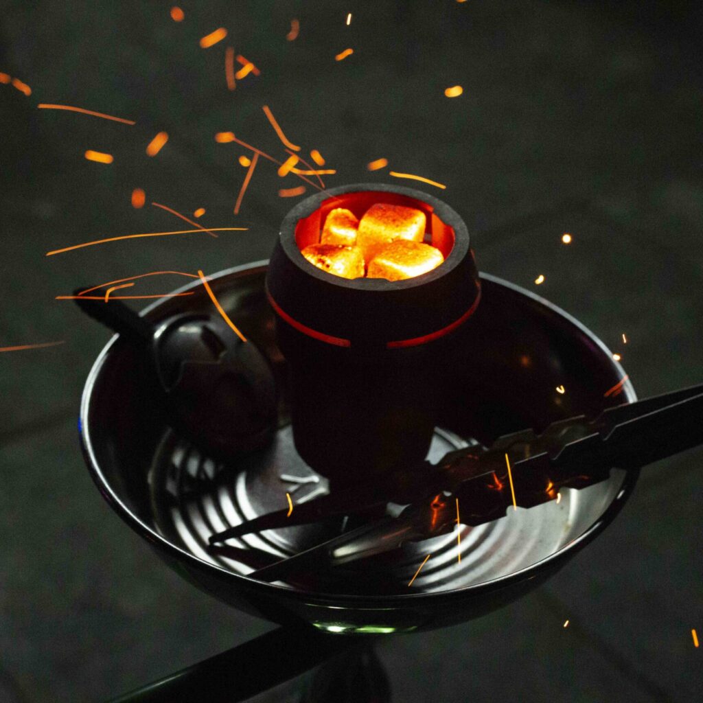 Coal inside a coal burner